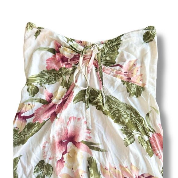 Sunny Island Hawaii Women's Floral Strapless Midi Dress Large Multicolor - Picture 3 of 9